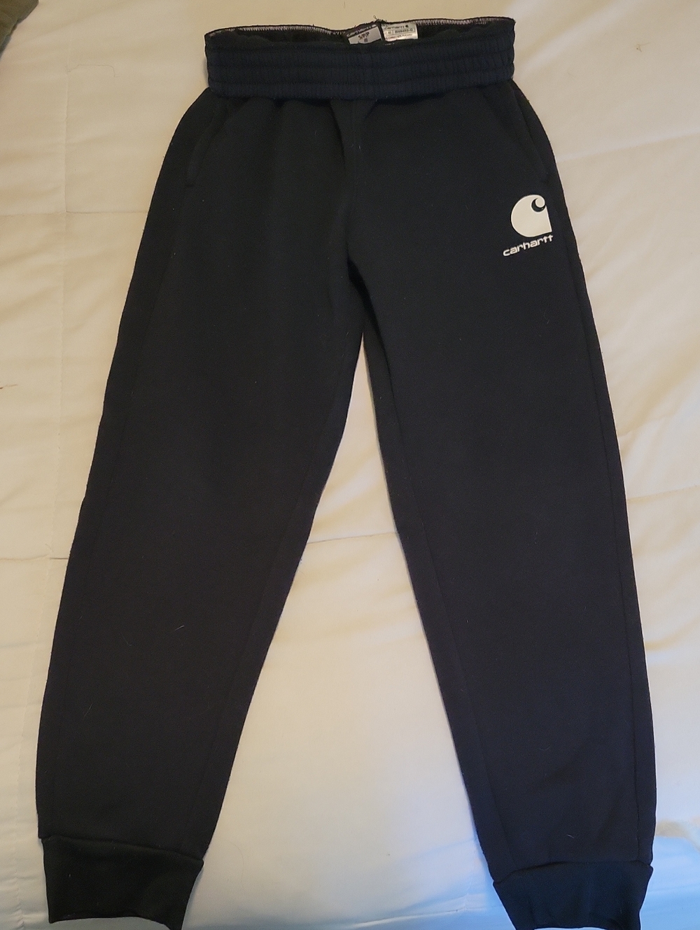 Carhartt Kids Navy Jogger Sweatpants with White Logo